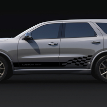 Custom Text Side Checkered Stripes Decal vinyl stickers for Dodge Durango 2