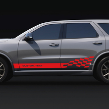 Custom Text Side Checkered Stripes Decal vinyl stickers for Dodge Durango 3