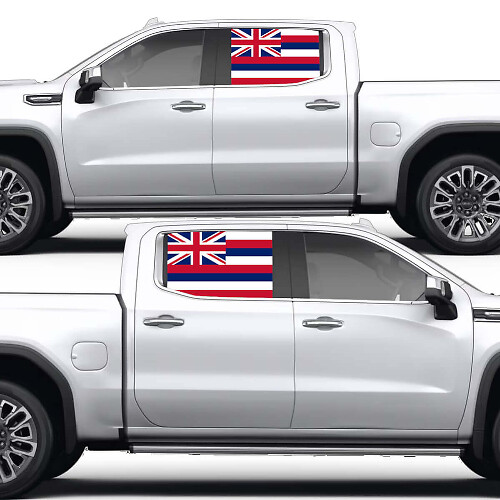 Hawaiian flag Side Window Color Vinyl Decal Sticker for GMC Sierra 1