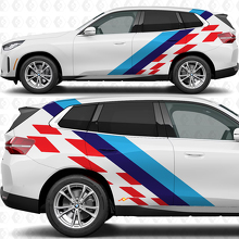 Side M Colors Stripes Checkered Flag Doors Rear Vinyl Decal Sticker fit to BMW X3 2
