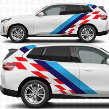 Side M Colors Stripes Checkered Flag Doors Rear Vinyl Decal Sticker fit to BMW X3 2
