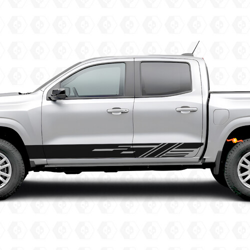 Diagonal Slot Door & Rocker Panel Vinyl Stripes for Chevrolet Colorado 3rd Gen 2023-2026