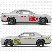 Custom Scatpool or Wolverine Pack Bee Side Vinyl Decal Graphic Sticker for Dodge Challenger 3