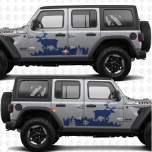 Deer Splash Side Doors Vinyl decal sticker fit Jeep Wrangler 3