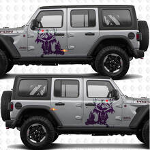 Deer Skull Mountains Splash Side Doors Vinyl decal sticker fit Jeep Wrangler 3