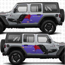 US Patriotic Flag Bald Eagle Side Doors Vinyl decal sticker For Jeep Wrangler 3