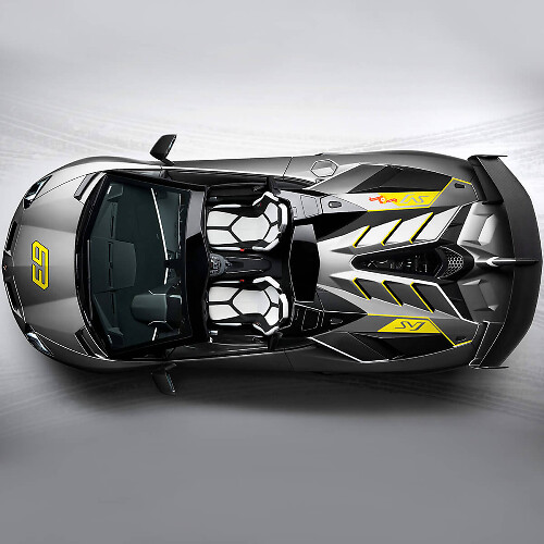 63 SVJ Side Hood Decal Sticker Graphics Lamborghini Aventador SVJ