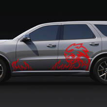 Wildcat Flame Side Doors Decal vinyl stickers for Dodge Durango 3