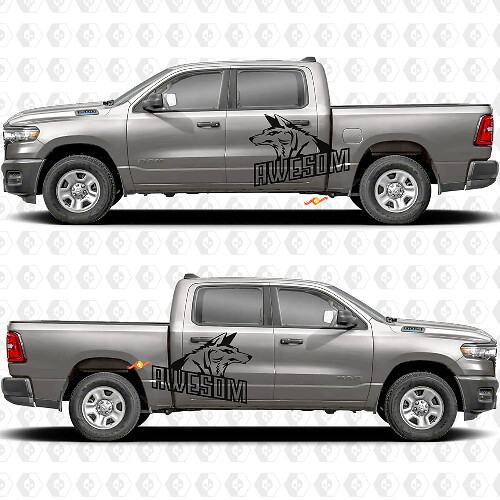 Side Doors Bedside Awesome Wolf Splash Stickers Decals Graphics 2