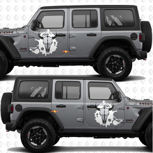 Skull Goat US Flag Side Doors Vinyl decal sticker fit Jeep Wrangler 3