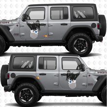 Bald Eagle US Flag Side Doors Vinyl decal sticker fit Jeep Wrangler 2