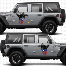 Bald Eagle US Flag Side Doors Vinyl decal sticker fit Jeep Wrangler 3
