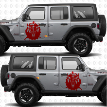 Cow Skull Indian Splash Side Doors Vinyl decal sticker fit Jeep Wrangler 2