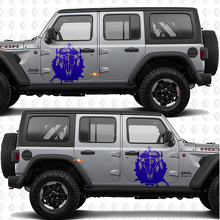 Cow Skull Indian Splash Side Doors Vinyl decal sticker fit Jeep Wrangler 3