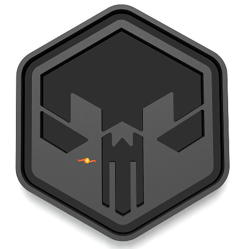 Skull in Hexagon Fender Badges Tailgate Emblem 3D Badge