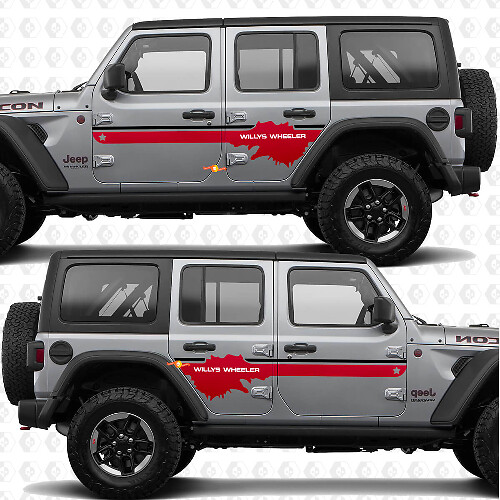 Custom Text Side Doors Vinyl decal sticker fit Jeep Wrangler Jeep-Wrangler Willys Wheeler