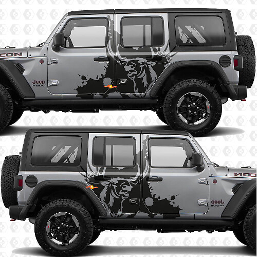 Moose Splash Nature Side Doors Vinyl decal sticker fit Jeep Wrangler