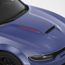 RoushCharged Custom Text Hood Decals for Dodge Charger 3