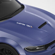 Roushcharged Style Custom Text Hood Decals for Dodge Charger_5