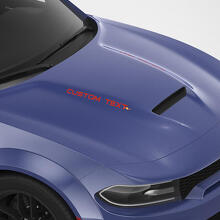 Roushcharged Style Custom Text Hood Decals for Dodge Charger_6