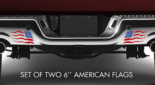2x Std Reversed USA American Flag Stars Stripes Patriotic Car Truck Vinyl Sticker Decal
