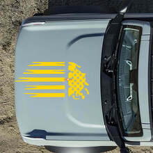 American Flag Distressed Hood Vinyl Decal Sticker Graphics for Musclecar horse 6