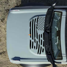 American US Flag Distressed Hood Vinyl Decal Sticker Graphics for Musclecar horse 5