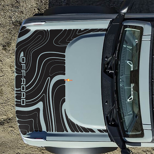 Hood Topographic Off Road Decals Stickers for Ford Bronco