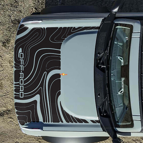 Topographic Off Road Hood Vinyl Decal Sticker Graphics 2 for Musclecar horse