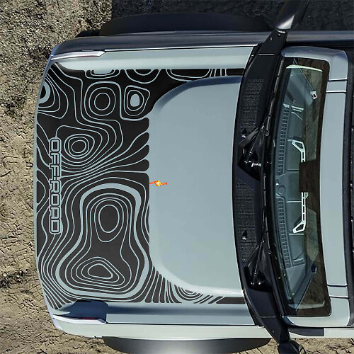 Topographic Off Road Hood Vinyl Decal Sticker Graphics for Ford Bronco