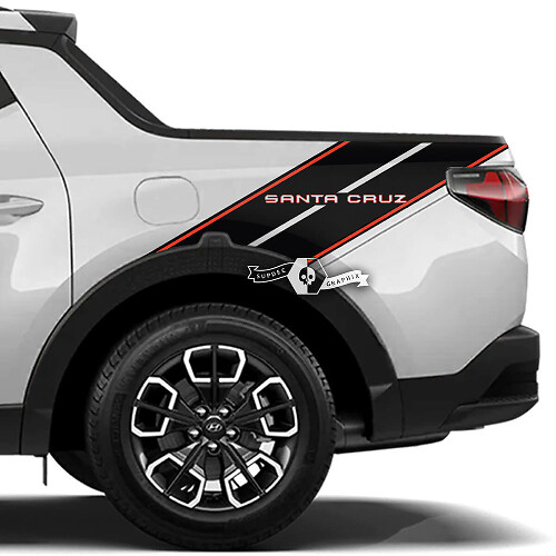 Side Bed Fender Vinyl Stickers Decal Graphic Kit 2 Colors fit to Hyundai Santa Cruz
