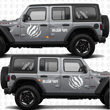 Pair Claw marks Side Doors Vinyl decal sticker Recon 4x4 mokap fits for Jeep Wrangler Rubicon 4h4  2