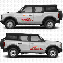 4x4 Off Road Mountains Side Door Vinyl Decal Sticker Graphics for Ford Bronco 2