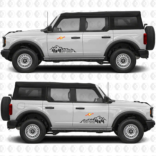 4x4 Off Road Mountains Side Doors Vinyl Decal Sticker Graphics 3 for Ford Bronco