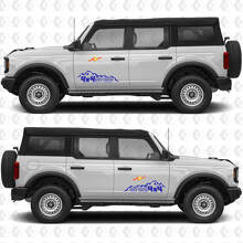 4x4 Off Road Mountains Side Door Vinyl Decal Sticker Graphics for Ford Bronco 2