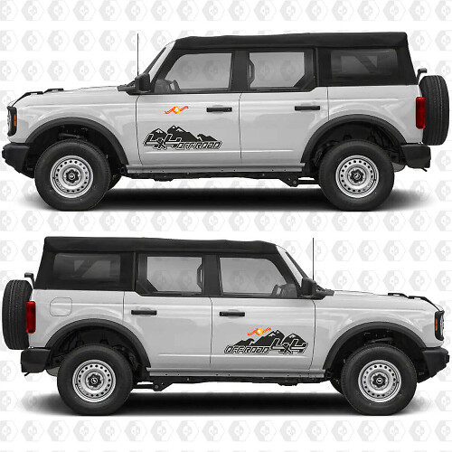 4x4 Off Road Side Door Vinyl Decal Sticker Graphics for Ford Bronco