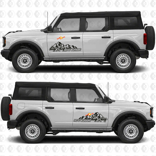 4x4 Off Road Side Door Vinyl Decal Sticker Graphics 2 for Ford Bronco