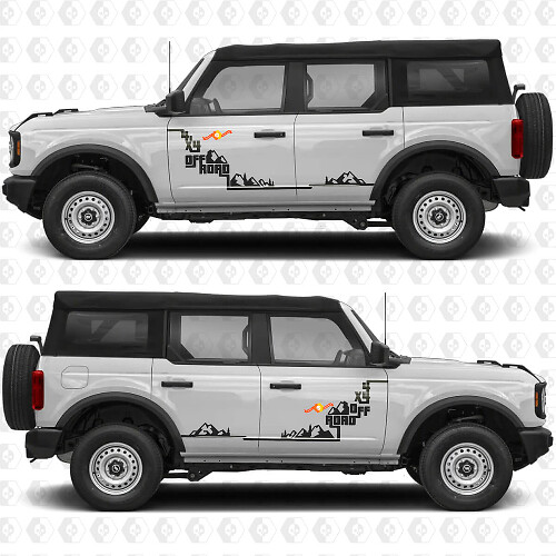 4x4 Off Road Side Step Vinyl Decal Sticker Graphics for Ford Bronco