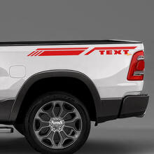 Custom Text Side Bedside Stripes Stickers Decals Graphics for Dodge RAM 1500 2
