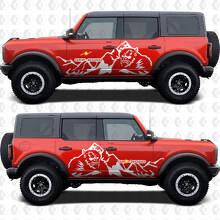 Yeti 4x4 Off Road Mountains Side Doors Vinyl Decal Sticker Graphics for Ford Bronco 3