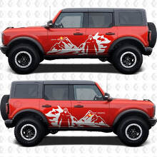 Yeti Off Road Mountains Side Doors Vinyl Decal Sticker Graphics for Ford Bronco 3