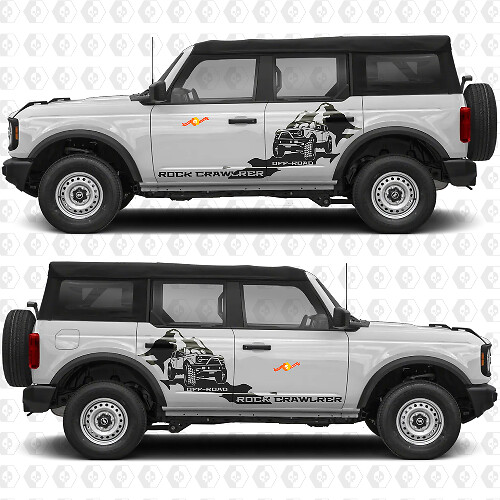 Rock Crawler Mountains Side Doors Graphics Vinyl Decal Sticker fits to Ford Bronco