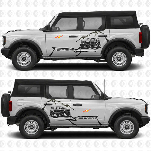 Rock Crawler Mountains Side Doors Vinyl Decal Sticker Graphics 2 for Ford Bronco