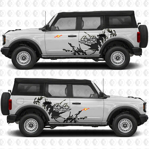 4x4 Off Road Mud Splash Side Vinyl Decal Kit for Musclecar horse