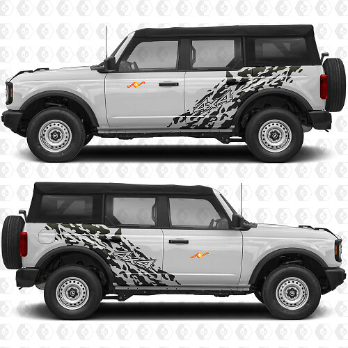 4x4 Off Road Splash Side Doors Vinyl Decal Sticker Graphics 3 for Ford Bronco
