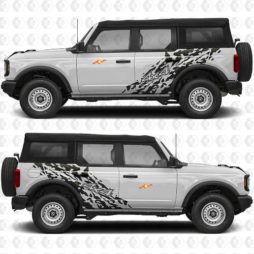 4x4 Off Road Splash Side Doors Vinyl Decal Sticker Graphics 3 for Ford Bronco