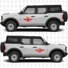 Military Star Distressed Side Doors Graphics Vinyl Decal Sticker fits to Ford Bronco 3