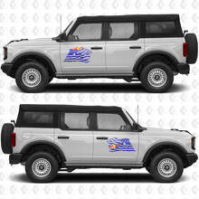 US USA Flag Side Doors Vinyl Decal Sticker Graphics for Ford Bronco 2