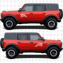 US USA Flag Two Color Side Doors Vinyl Decal Sticker Graphics for Ford Bronco 3
