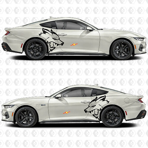 Side Rear Fender Doors Coyote Mustang Decals Stickers for Ford Mustang